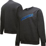 Mitchell & Ness Men's Black Golden State Warriors Mitchell & Ness Black Out Collection Snow Washed Vintage Logo Pullover Sweatshirt