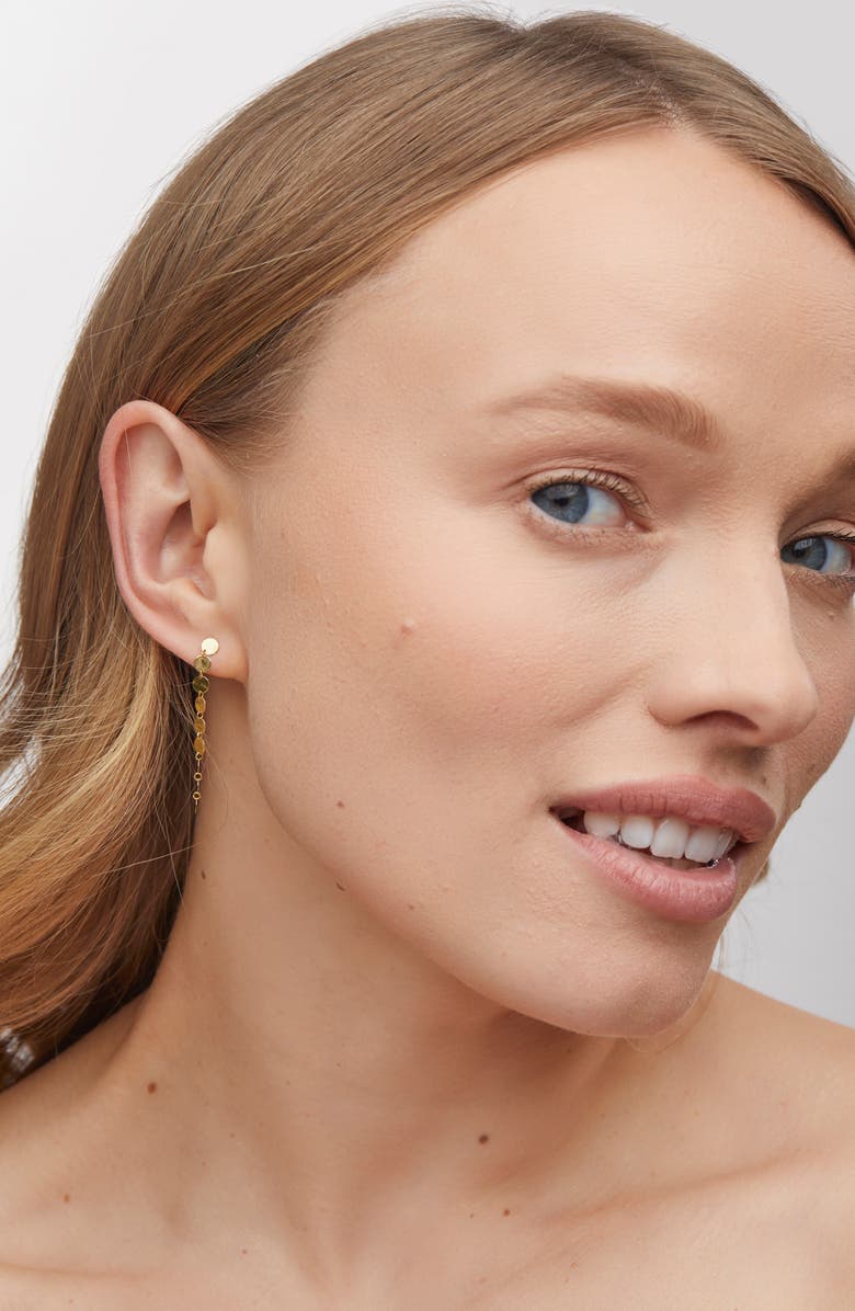 Bony Levy 14K Gold Disc Linear Drop Earrings, Alternate, color, 