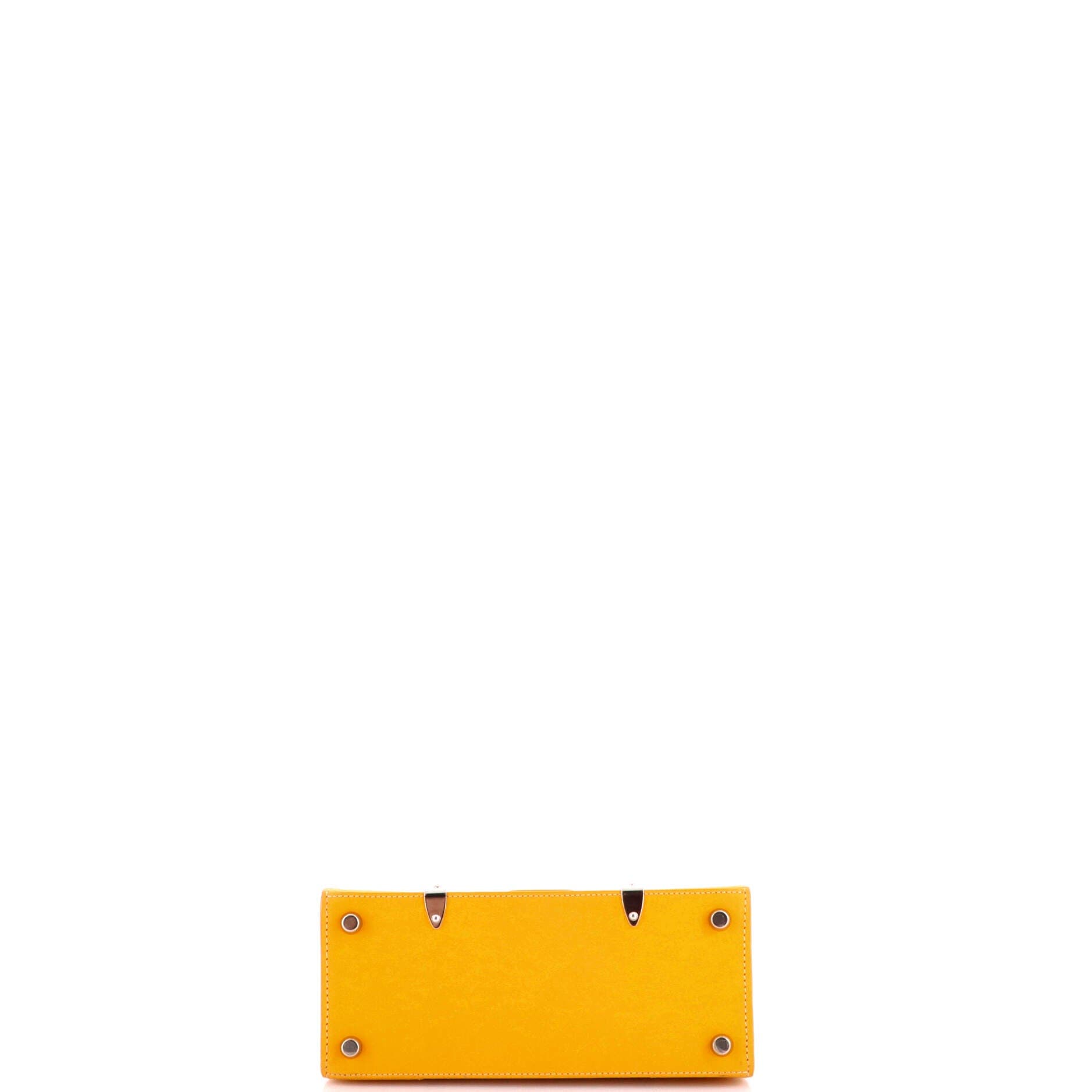 Structured Saigon Top Handle Bag Coated Canvas with Leather Mini, Alternate, color, Yellow