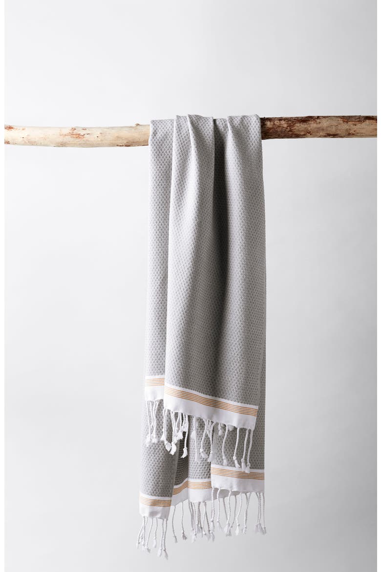 Mediterranean Organic Cotton Bath Essentials, Main, color, DEEP PEWTER W/TANGERINE