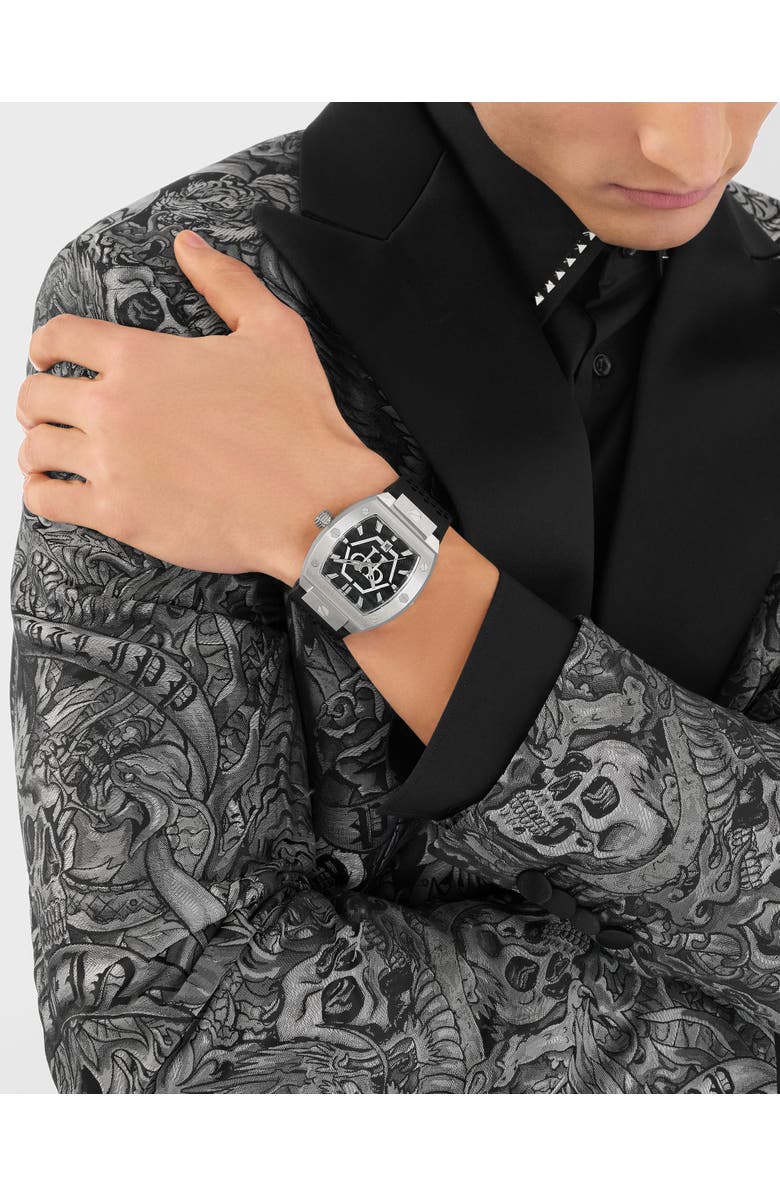 PHILIPP PLEIN Stainless Steel Watches The Hexagon Phantom Men, Alternate, color, Black/Silver