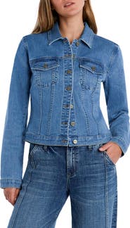 HINT OF BLU Sleek Stretch Denim Trucker Jacket