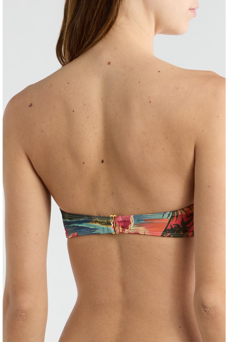 Jalen Tropical Pirnt Bandeau Bikini Top, Alternate, color, YELLOW MULTI