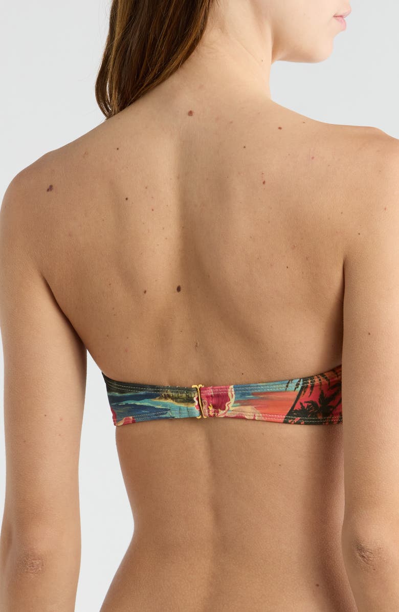 PacSun Jalen Tropical Pirnt Bandeau Bikini Top, Alternate, color, Yellow Multi