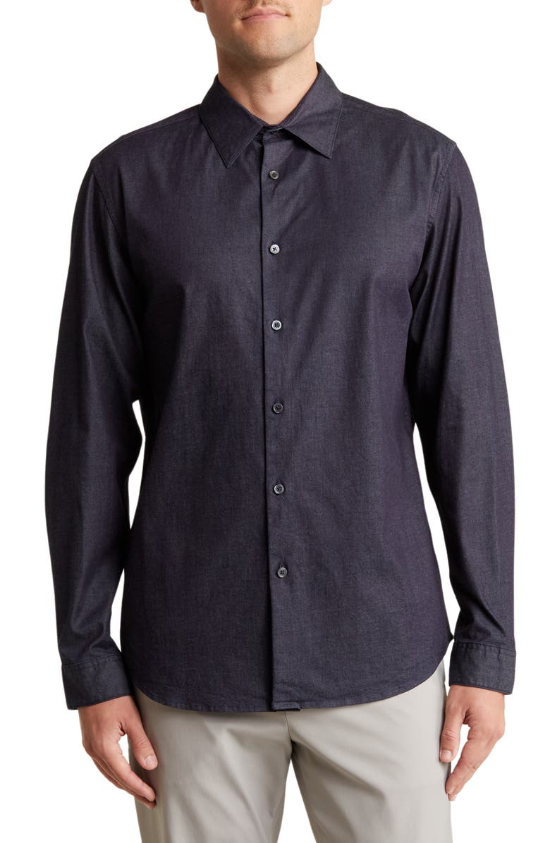 Theory Irving Long Sleeve Chambray Button-Up Shirt, Main, color,