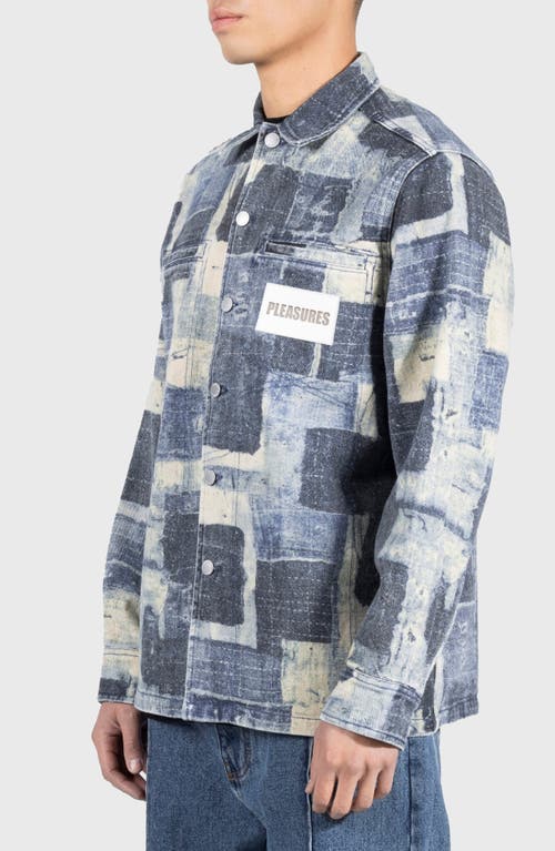 Pleasures Boro Regular Fit Patchwork Style Shirt Jacket In Indigo
