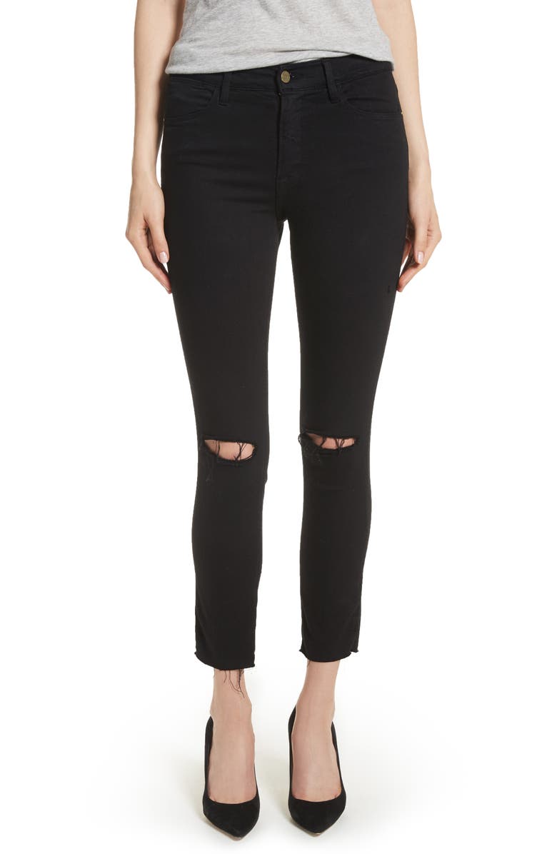 FRAME Le High Ripped Crop Skinny Jeans, Main, color,