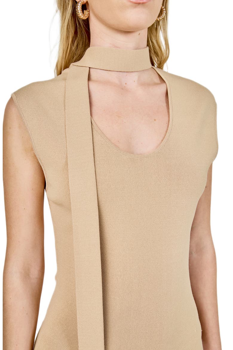 Knit Tank & Scarf, Alternate, color, KHAKI
