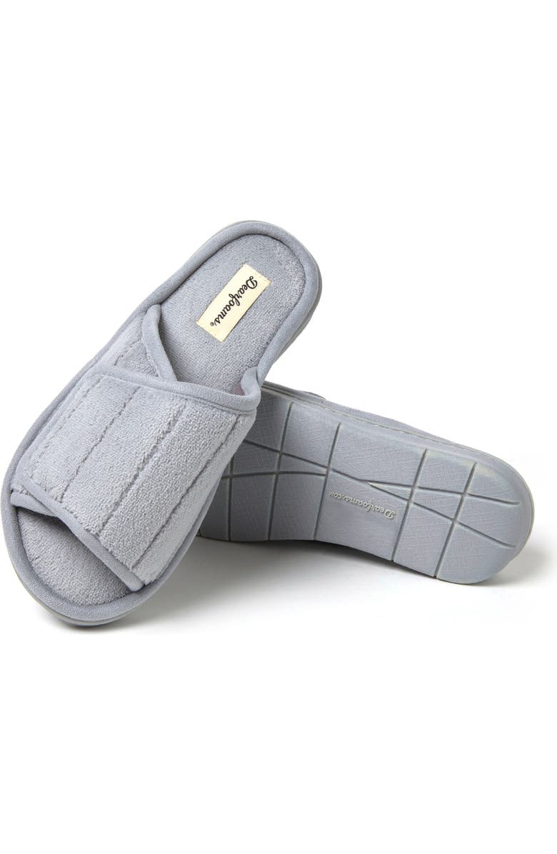 DEARFOAMS Mickey Terry Adjustable Shower Slide Slipper, Main, color, Sleet