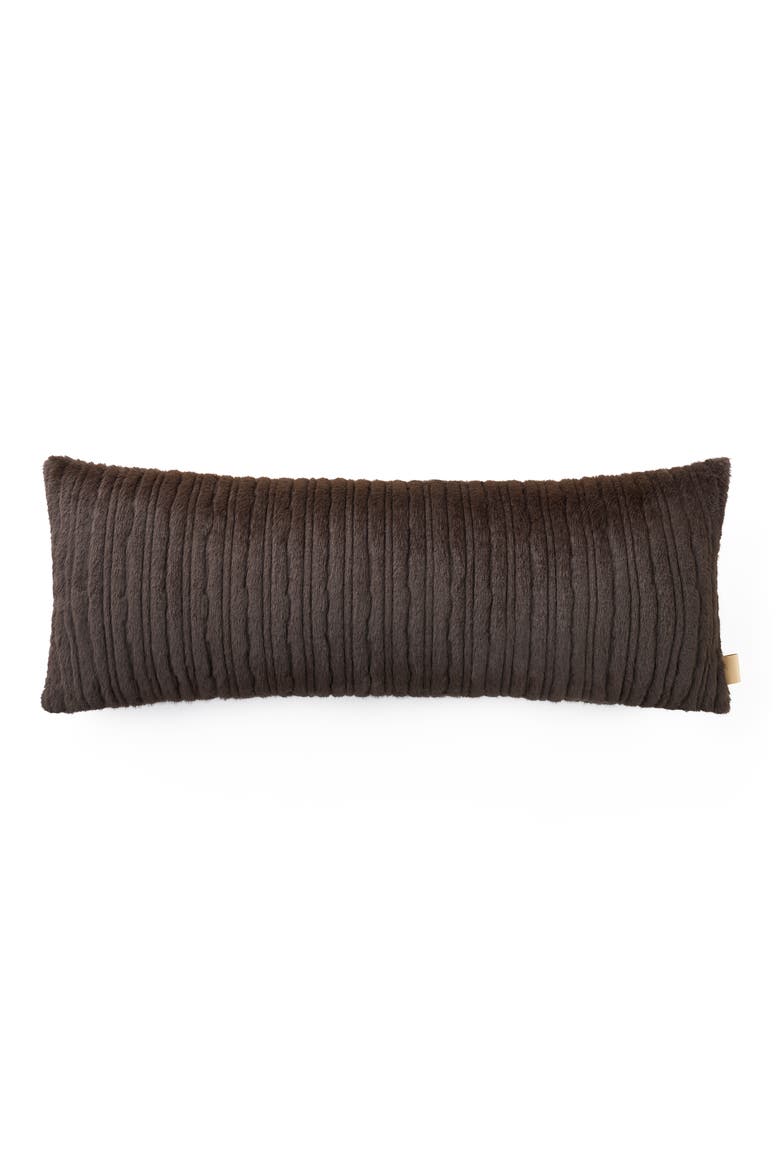 Jennis Faux Fur Accent Pillow, Alternate, color, BURNT CEDAR TIPPED
