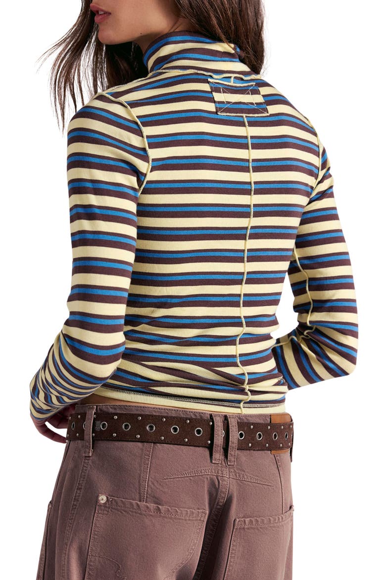 Good Good Stripe Turtleneck Top, Alternate, color, YELLOW COMBO