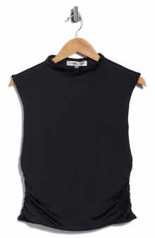 Funnel Neck Cap Sleeve Top