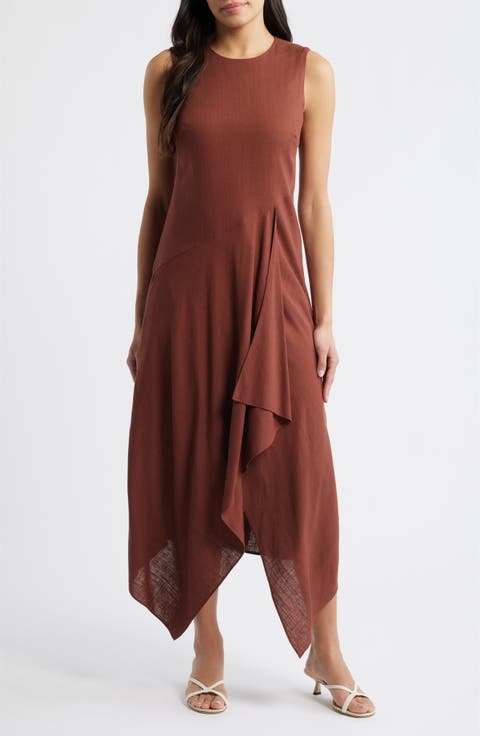 Sleeveless Linen Midi Dress