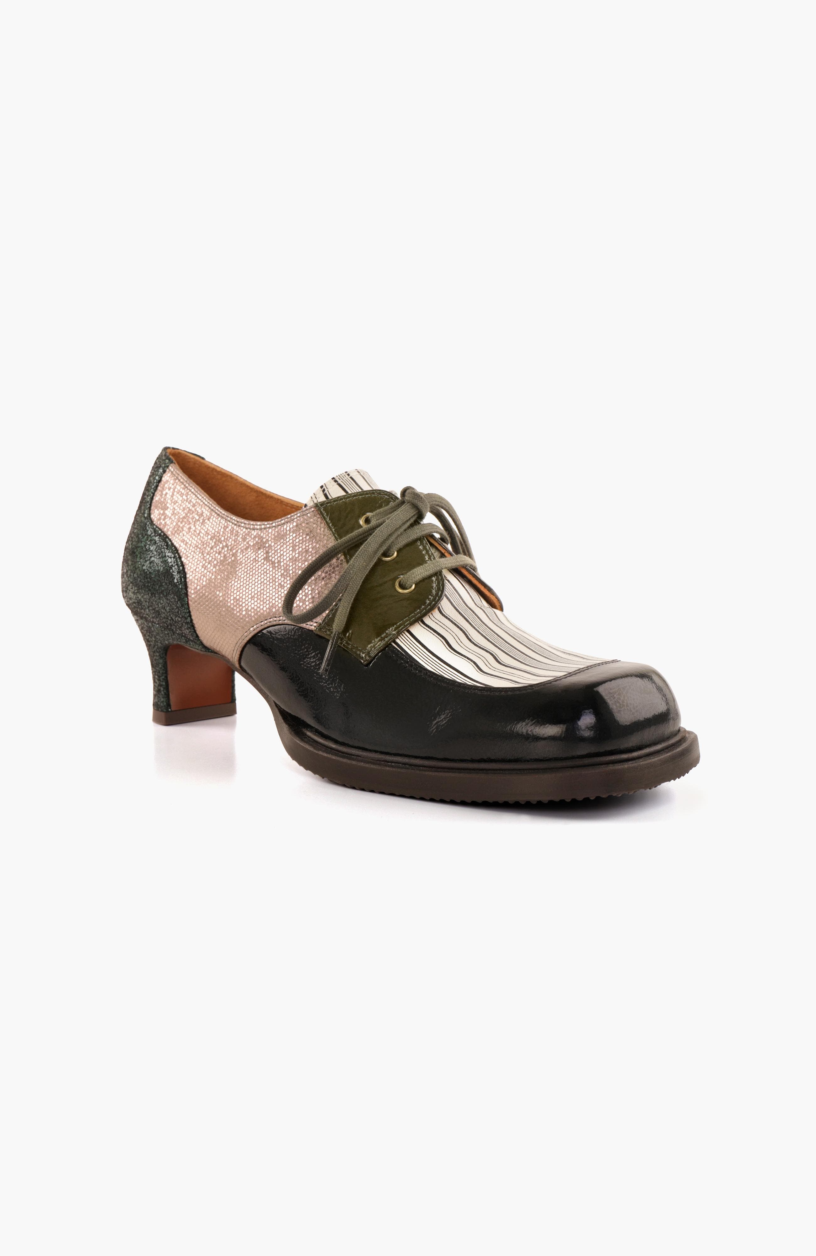 BRAIAN Metallic embossed leather Lace-Up Pump, Alternate, color, Copper