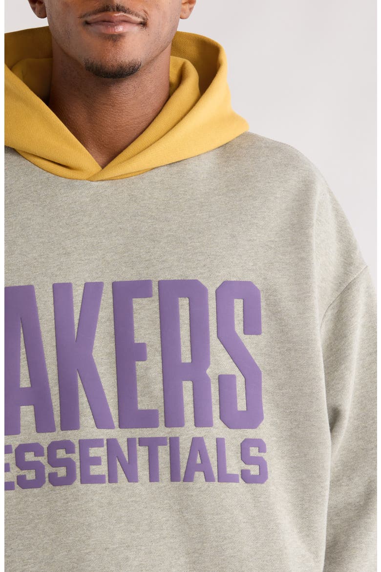 x NBA Lakers Sports Fit Hoodie, Alternate, color, CONCRETE HEATHER/ CANYON