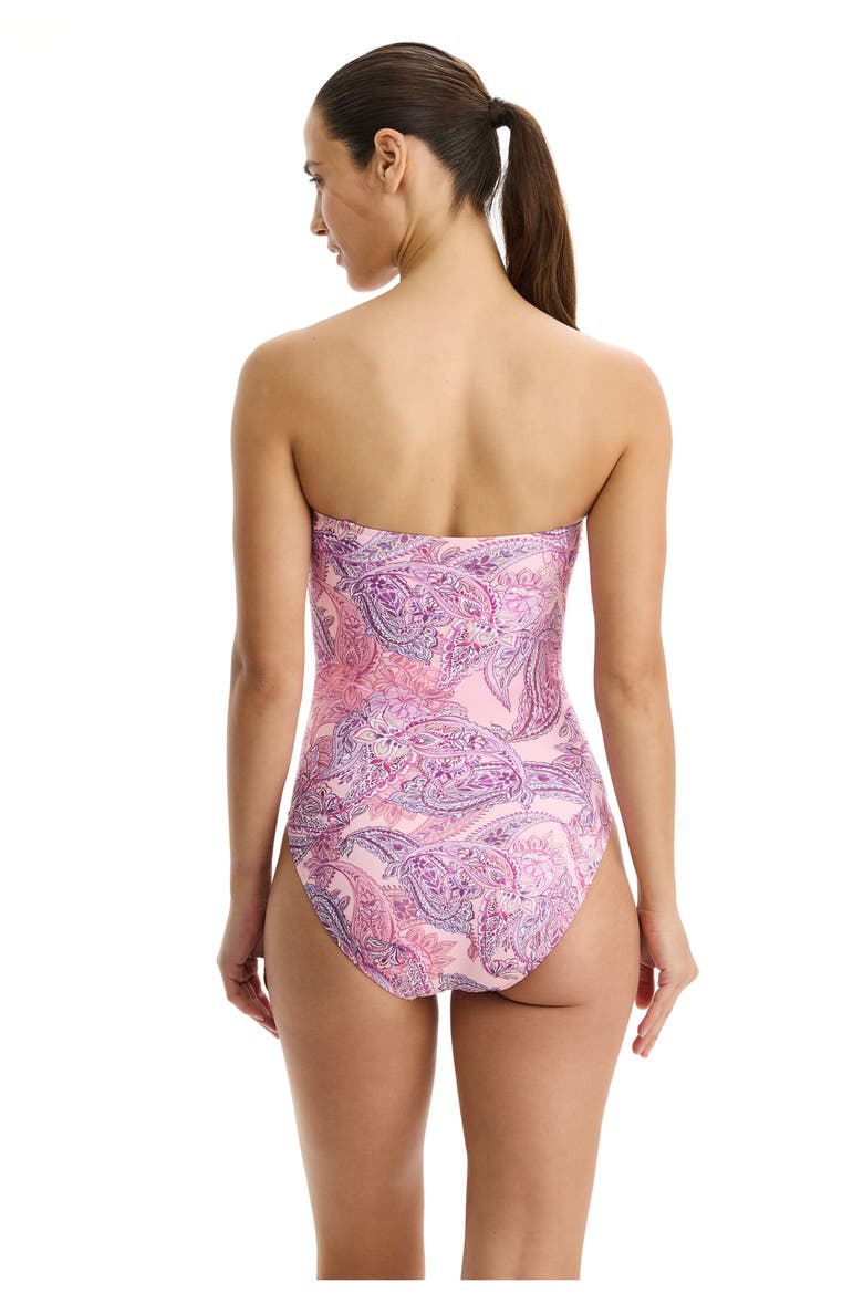 Boho Bloom Cut Out Bandeau One Piece, Alternate, color, Pink-Multi