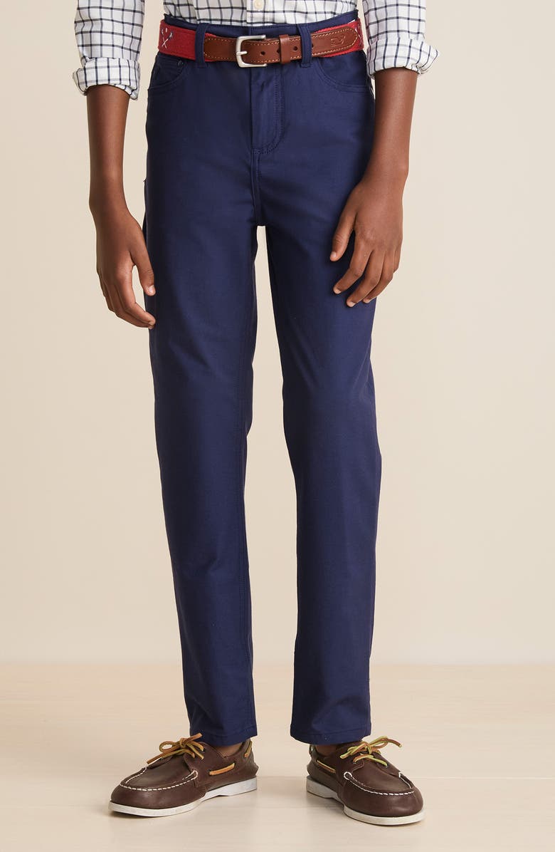 vineyard vines Kids' Cotton Blend Canvas Pants, Alternate, color, 