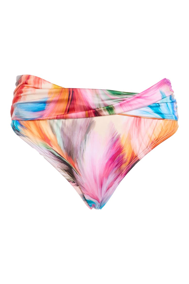 Feathered Impression Moderate Coverage Swim Bottoms, Alternate, color, MULTI