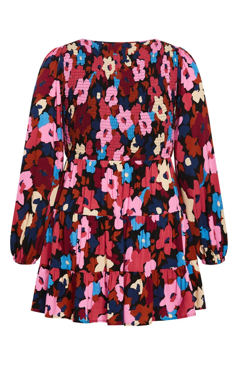 City Chic Jemma Long Sleeve Fit & Flare Minidress, Alternate, color,