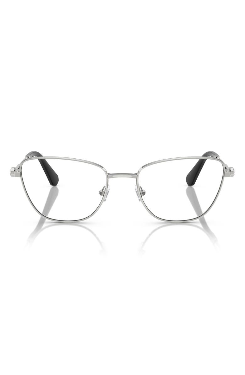 Swarovski 53mm Cat Eye Optical Glasses, Main, color, Silver