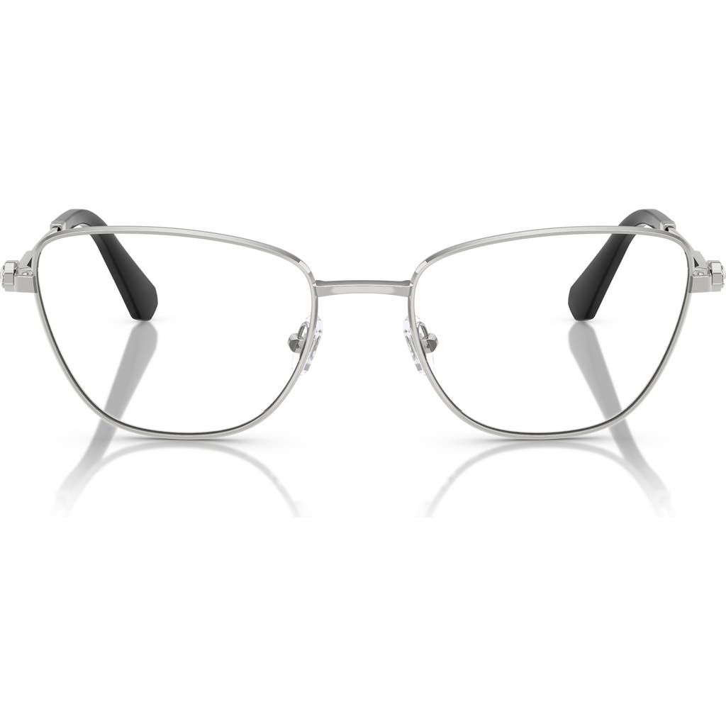 Swarovski 53mm Cat Eye Optical Glasses In Silver