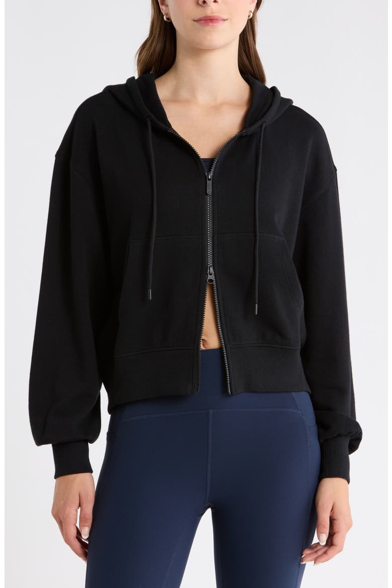 Go Easy Terry Zip Hoodie, Alternate, color, BLACK