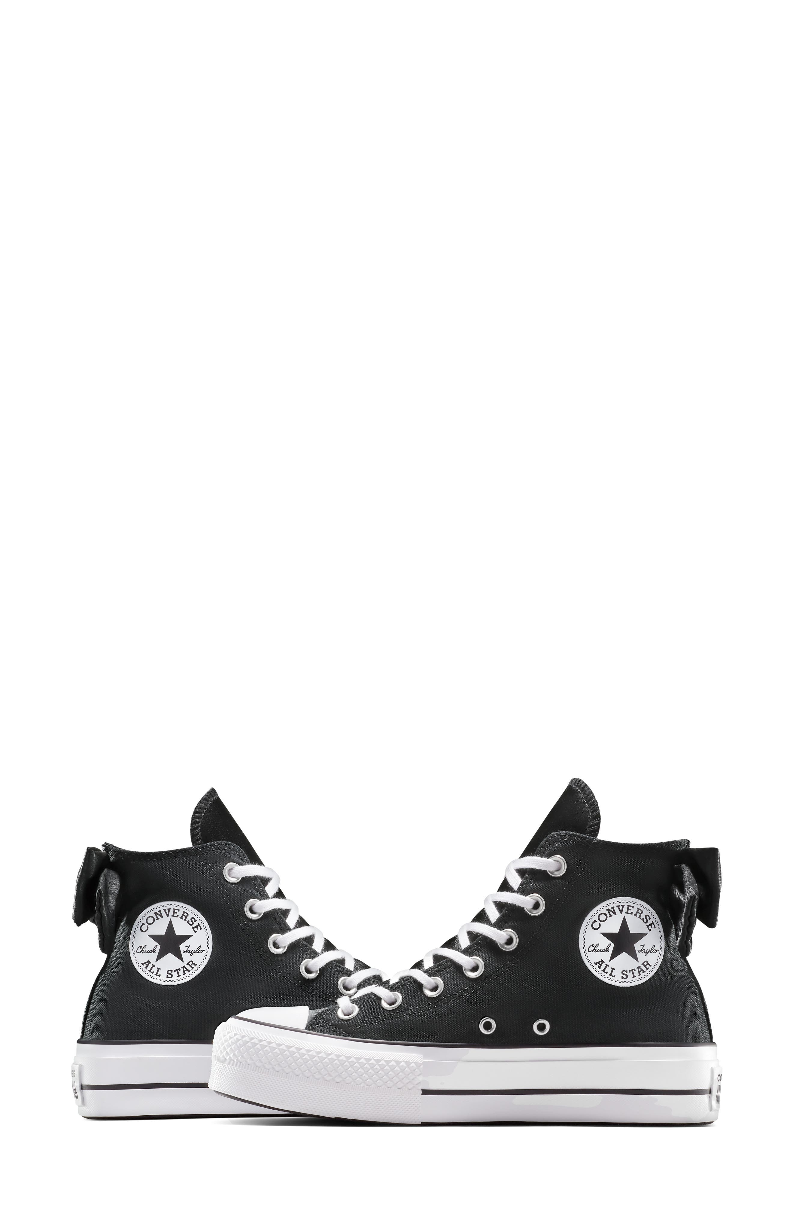 Chuck Taylor® All Star® Bow High Top Sneaker, Alternate, color, BLACK/WHITE/BLA