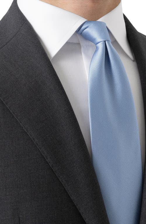 Eton Light Blue Solid Silk Twill Tie In Blue