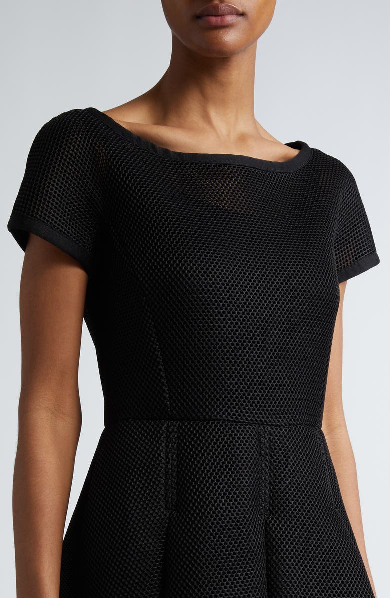 Max Mara Kiens Bateau Neck Techno Mesh Midi Dress, Alternate, color, 