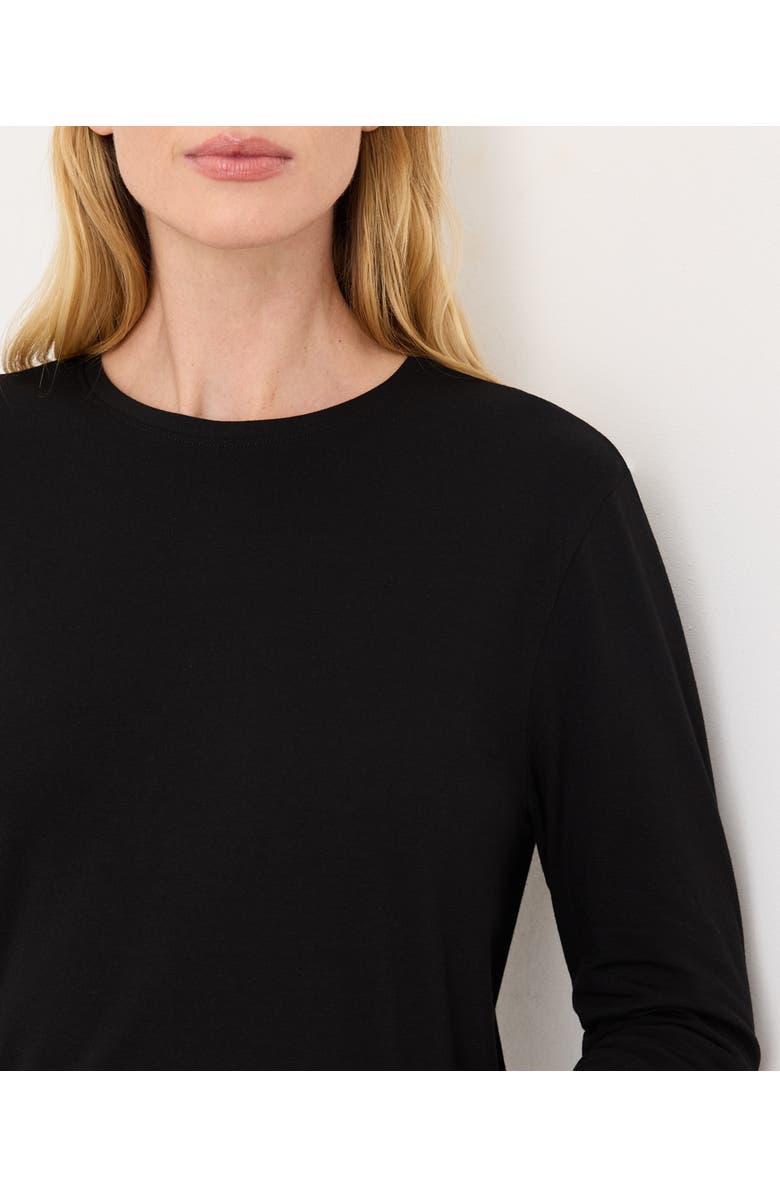 Pact Luxe Essential Crewneck Long Sleeve Tee Made With Organic Cotton, Alternate, color, Black