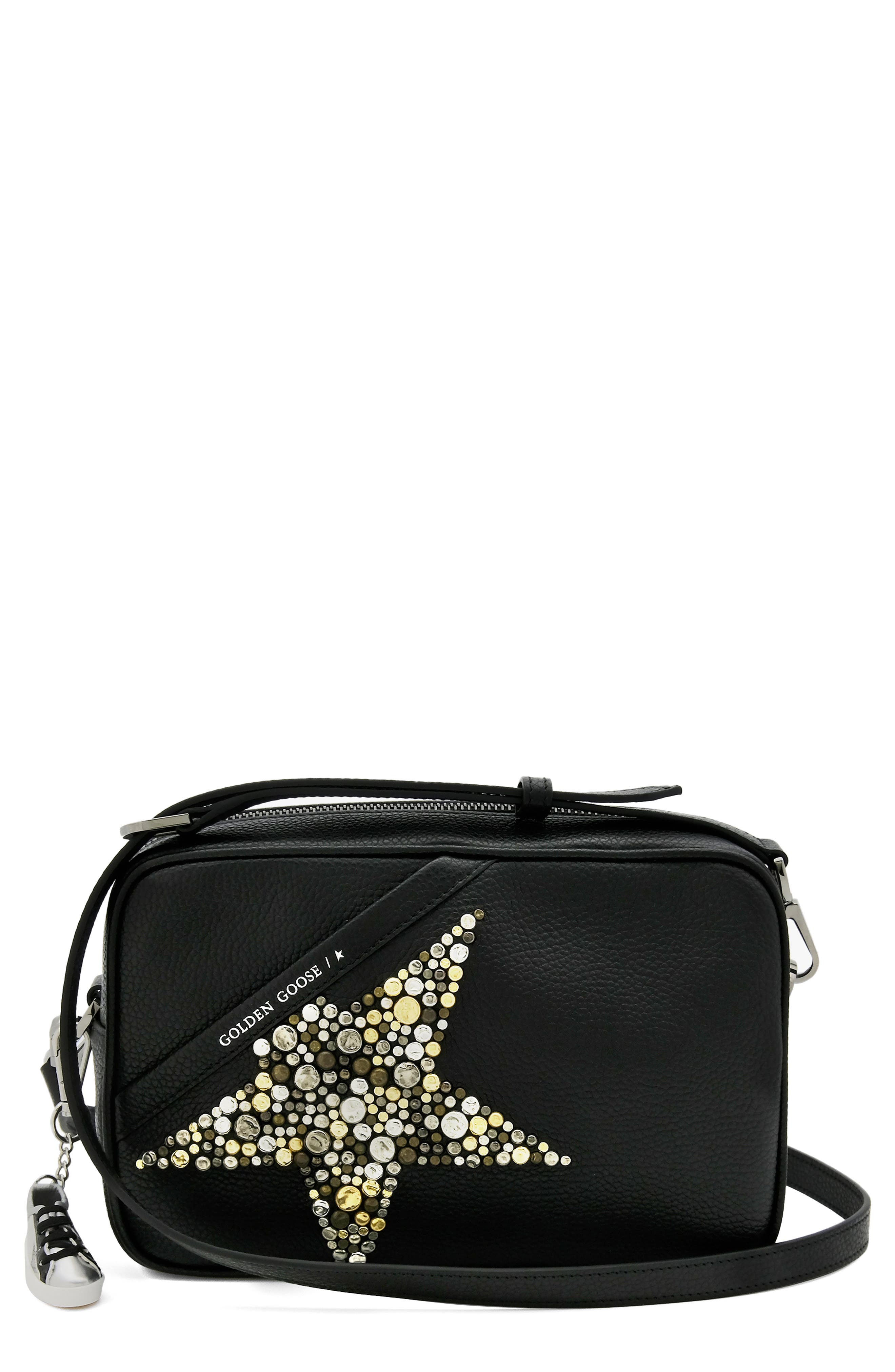 Golden Goose Star Studded Leather Camera Bag, Main, color, 