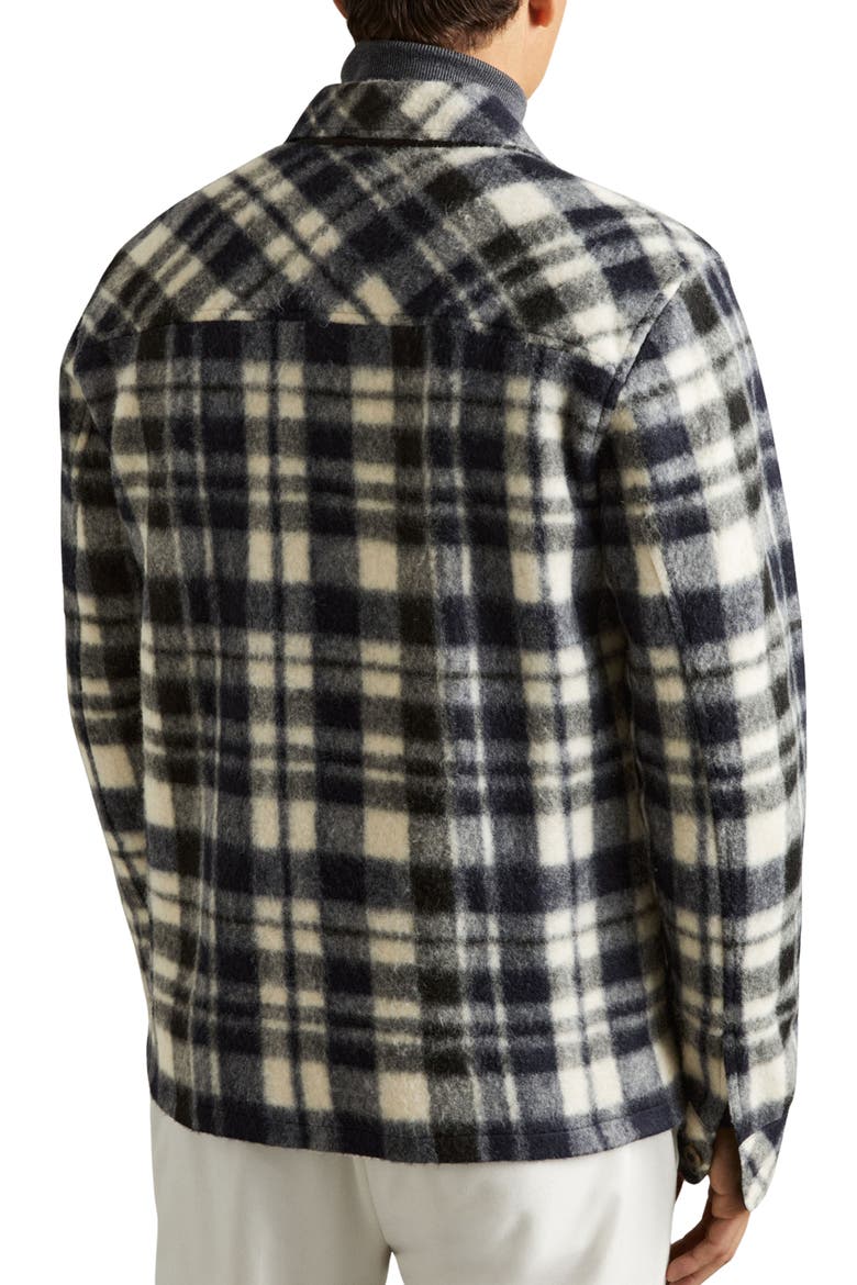Wade Plaid Overshirt, Alternate, color, NAVY