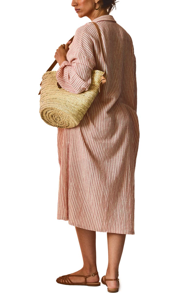 HATCH The Bungalow Striped Shirt Dress, Alternate, color, Red/Cream Stripe