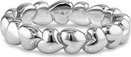 DEVATA Sweet Heart Eternity Band Ring in Rhodium Plated Sterling Silver