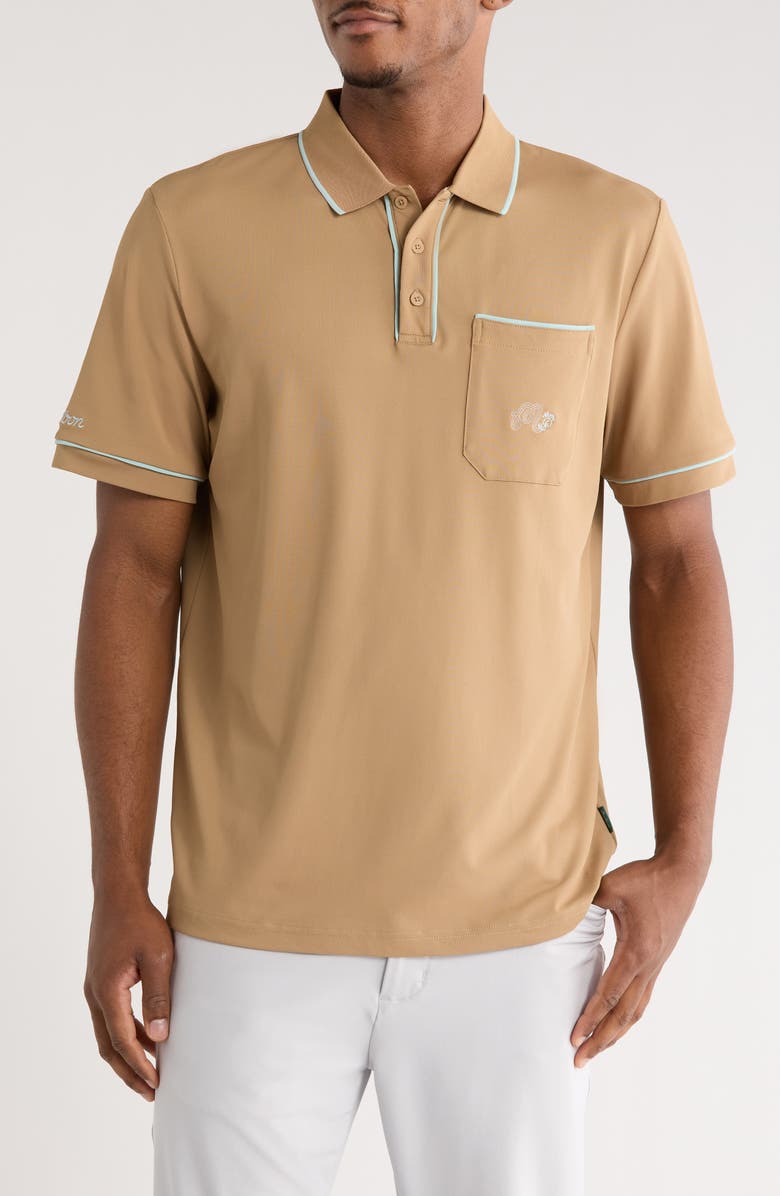 Malbon Golf Dove Piqué Polo, Main, color, Hawk