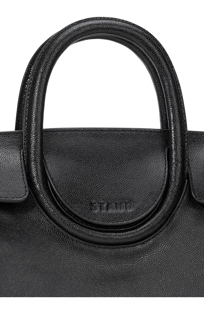 STAUD Mini Maude Leather Carryall Bag, Alternate, color, Black