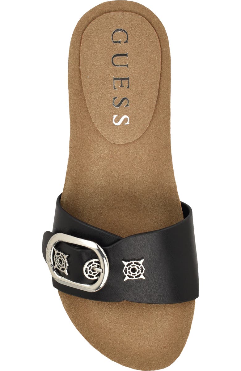 GUESS Dexta Buckle Strap Sandal, Alternate, color, Black