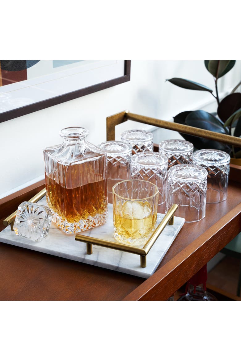 Admiral Decanter and Lowball Glass Set, Alternate, color, Clear