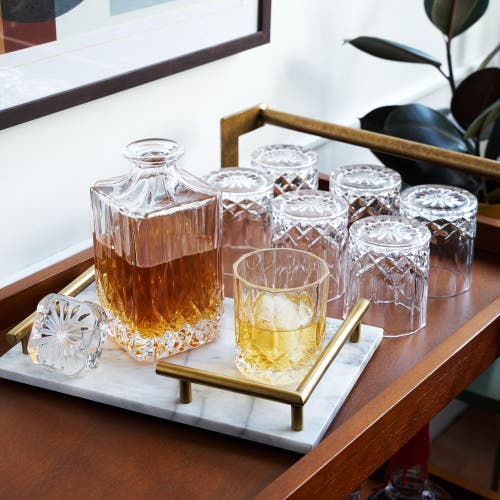 Viski Admiral Decanter And Lowball Glass Set In Clear