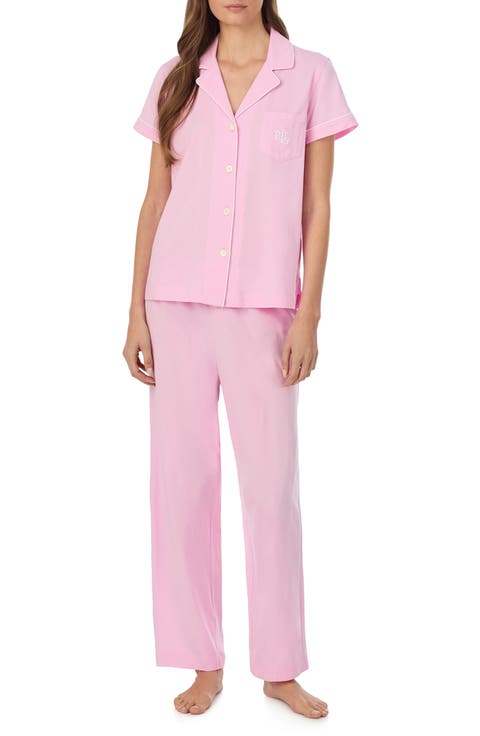 Short Sleeve Cotton Blend Pajamas