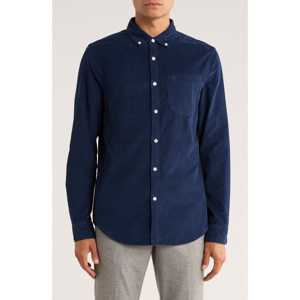 Original Penguin Jasper Flannel Button-up Shirt In Green