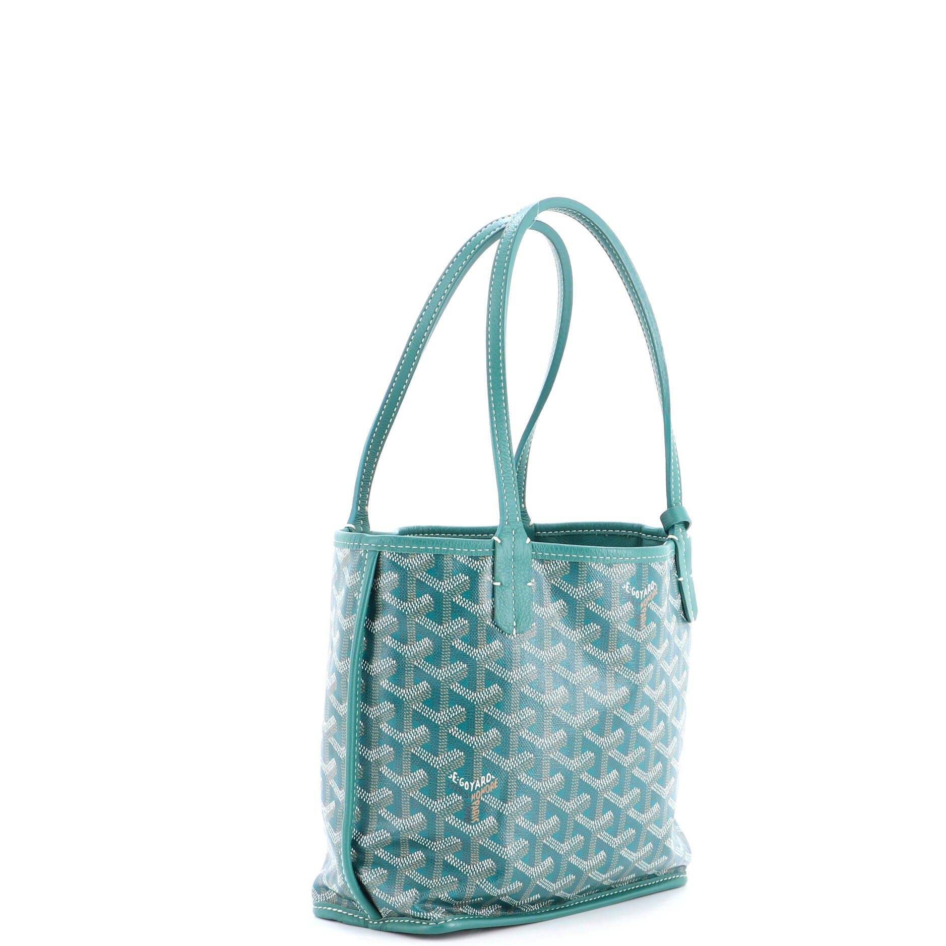 Pre-Owned Goyard Anjou Reversible Tote Coated Canvas Mini, Alternate, color, Green