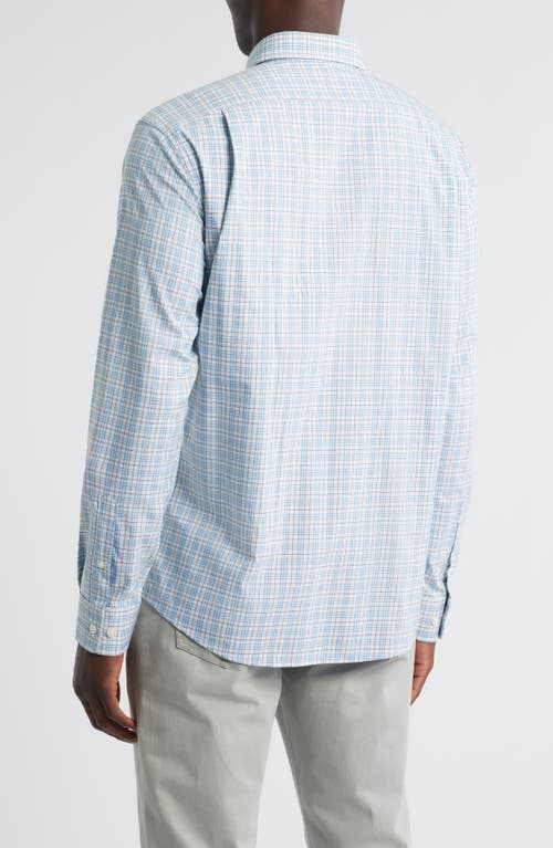 Johnnie-o Ferdinand Plaid Performance Button-up Shirt In Blue