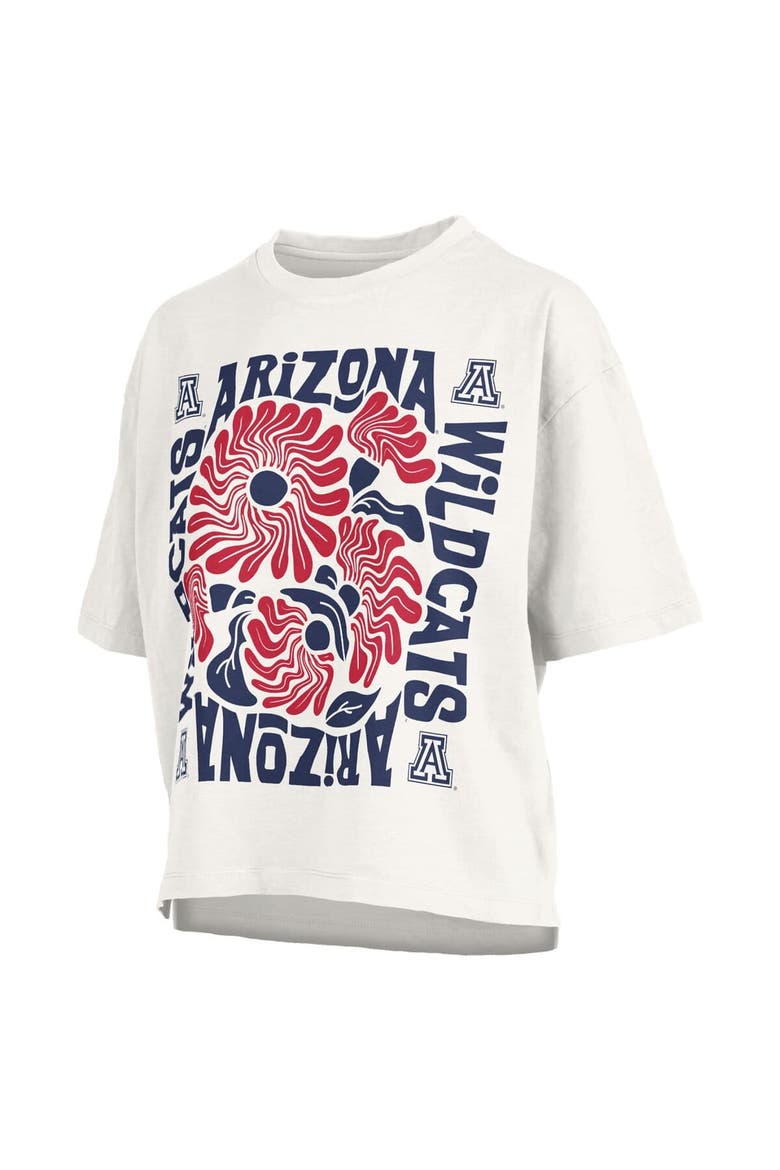 Women's Pressbox  White Arizona Wildcats Elena Oversized Slub T-Shirt, Alternate, color, White