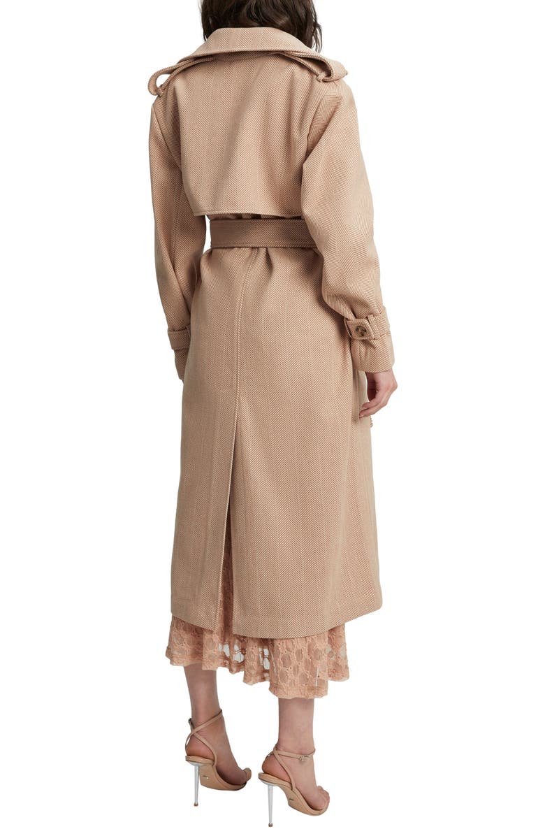 Bardot Oversize Herringbone Trench Coat, Alternate, color, 