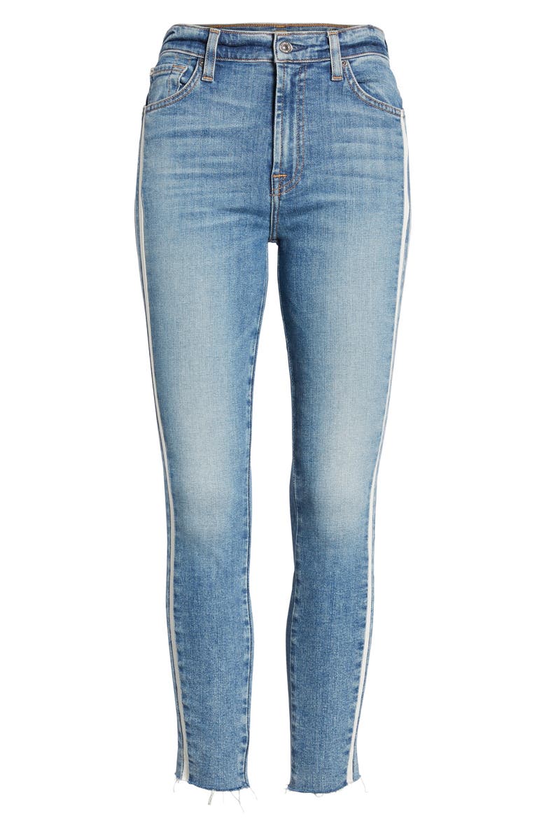 7 For All Mankind <sup>®</sup> Side Stripe Ankle Skinny Jeans, Alternate, color,