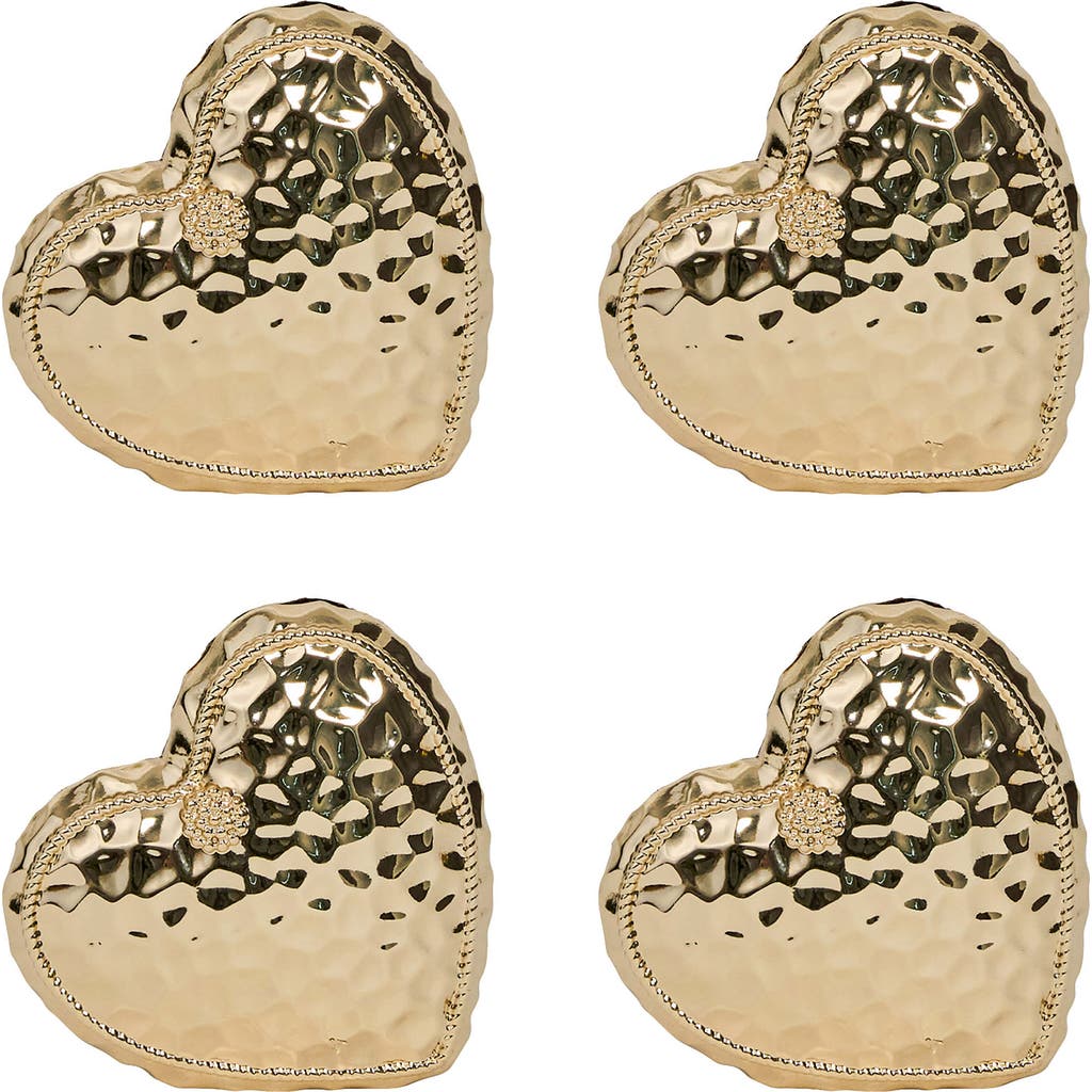 Juliska Berry & Thread Heart Place Card Holders, Set Of 4 In Gold