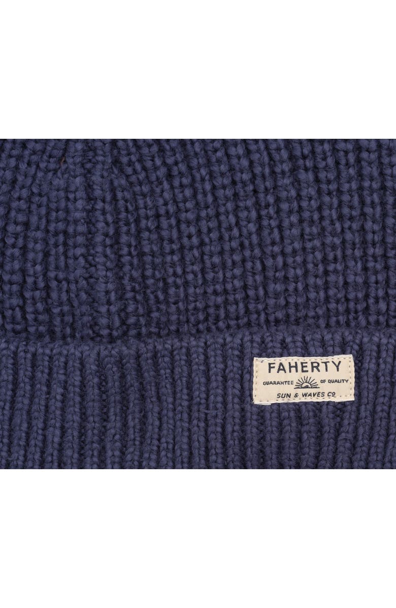 Faherty Heirloom Cotton Beanie, Alternate, color, Navy