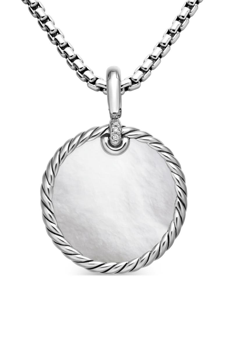 Elements Reversible Disc Pendant with Pavé Diamonds, Alternate, color, BLACK ONYX / SILVER