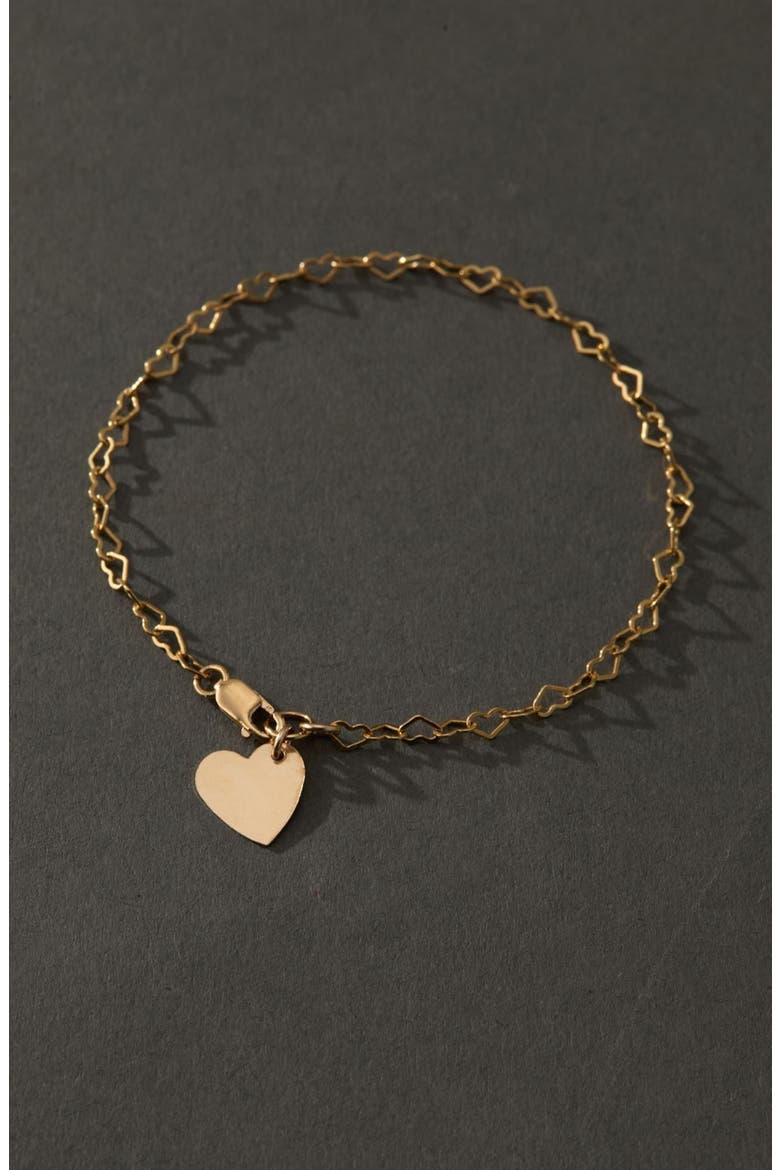 Mandy Heart Charm Bracelet, Alternate, color, GOLD